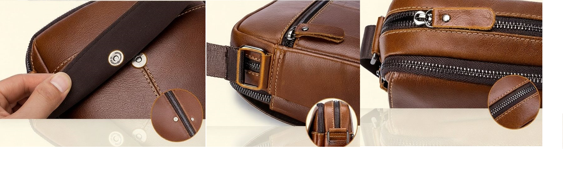 Hnedá taška leviathan Detail